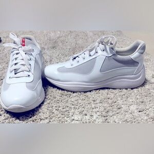 White Prada Cup Sneaker 
Lightly used